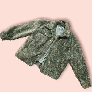 Beautiful green fur jacket